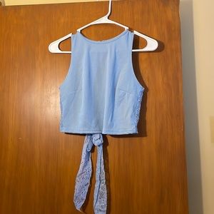 Lace back crop top